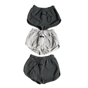 Fear Of God Women's Short Sweat Shorts Small Grays Smoke Tie Waist